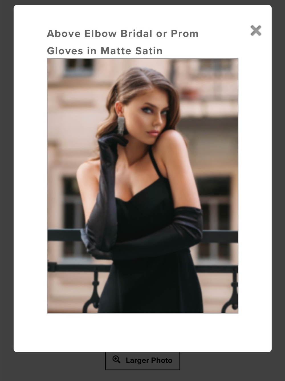 Mariell 225GL Black satin gloves